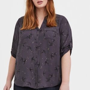 Torrid Georgette Button-Down Pullover Blouse